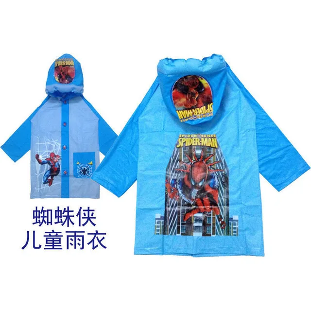 Disney Raincoat outdoor Inflatable cap children Girls Cartoon frozen mickey rain Rainproof Poncho Boys child slicker Rainsuit - Цвет: spiderman
