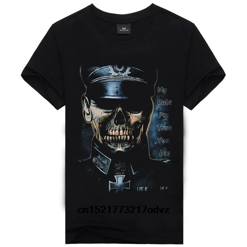Men T Shirt The Explosion Of German Ss Brand Skeleton Fashion D Printing Clothings T-Shirt Women | Мужская одежда