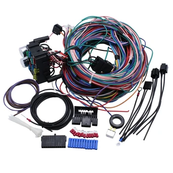 

New Arrival-12 Circuit Universal Wiring Harness Kit for Muscle Car Hot Rot Wiring Street Rod Rat Rod for Ford Chevy