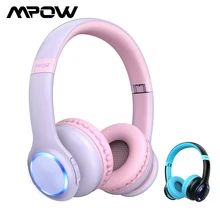 Mpow CH9 Kids Headphones Foldable Bluetooth Headphone With Mic LED Light 85dB Volume Limit Headset For Boys Girls Teens Children