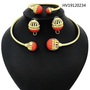 

Yulaili 2020 Latest Fashion Nigerian Wedding Jewelry Sets African Beads Necklace Earrings Bracelet for Women Engagement Jewelry