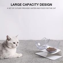 Нескользящие кошачьи миски двойные миски с приподнятая подставка для домашних животных еда и миски для воды для кошек кормушки для собак товары для домашних животных кошек миска