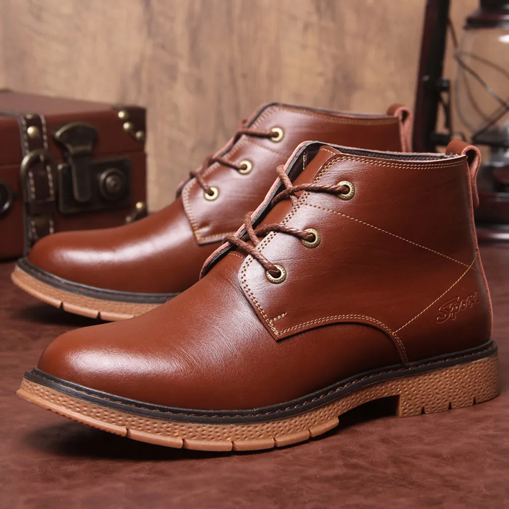 new men's Latin dance shoes modern dance hall tango shoes Round Toe Lace-Up Boots Business Shoes Flat Tango Shoes#g3