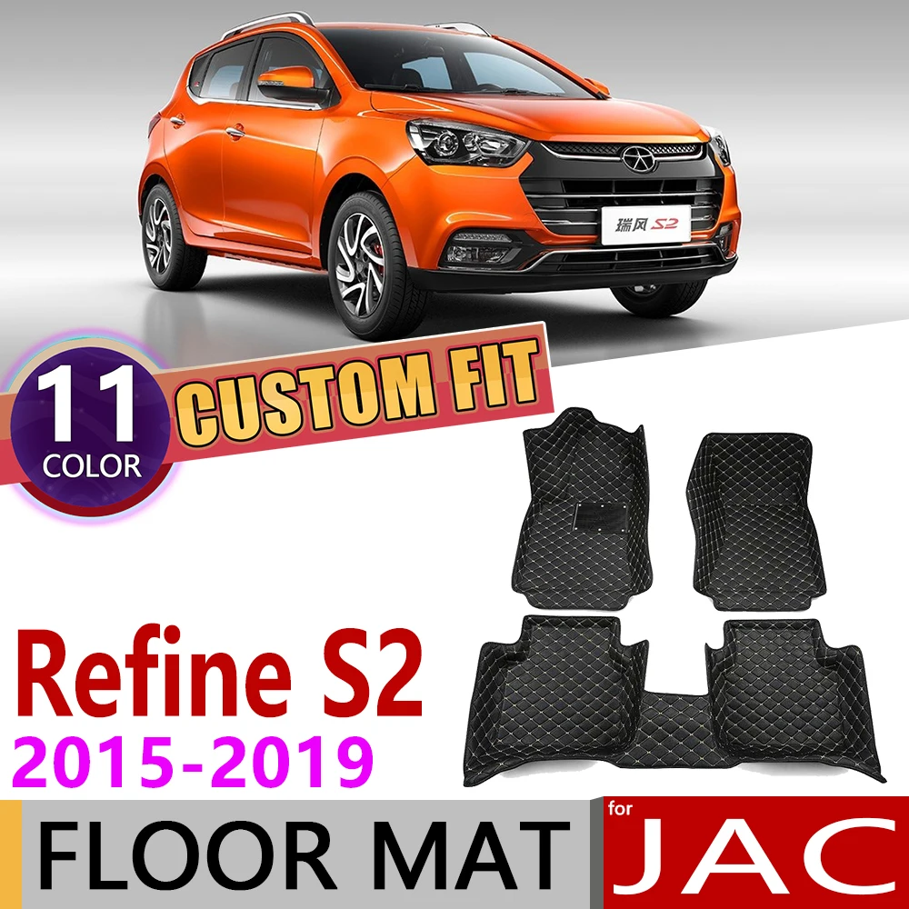 

Custom Leather Car Floor Mats for JAC Refine S2 5 Seats 2015~2019 T40 T4 Auto Foot Pad Carpet Accessories 2016 20117 2018
