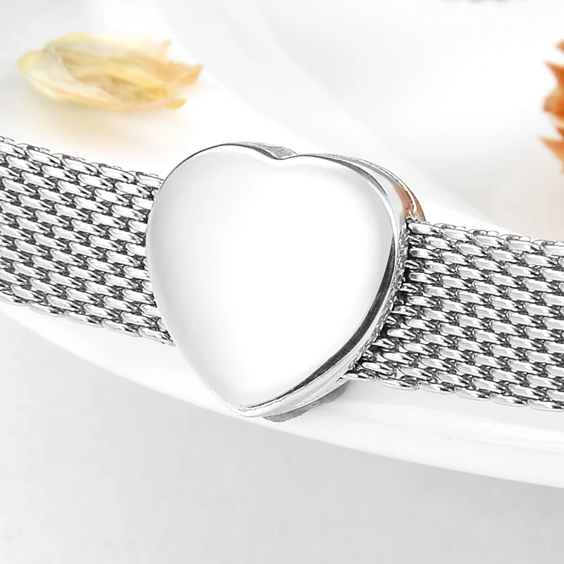 New 925 Sterling Silver Heart Clips Bead Charms Fit Original Reflection Charm Watch Bracelets Jewelry Making Accessories