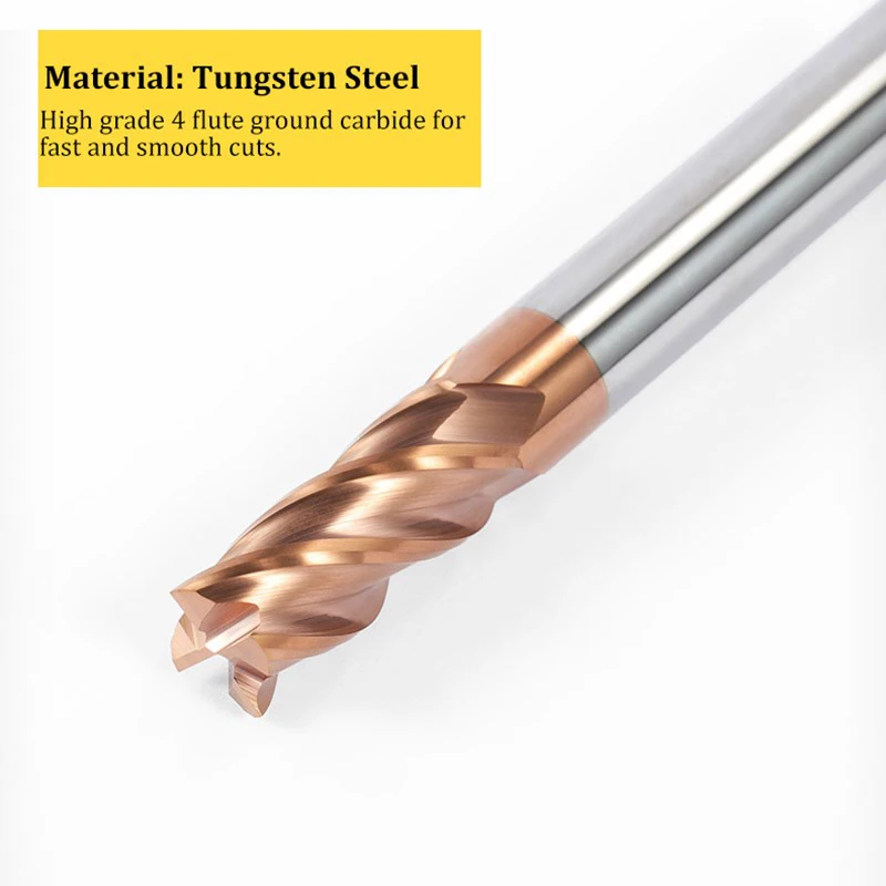 Твердосплавная концевая фреза 4 флейты плоский квадратный HRC55 Вольфрамовая сталь