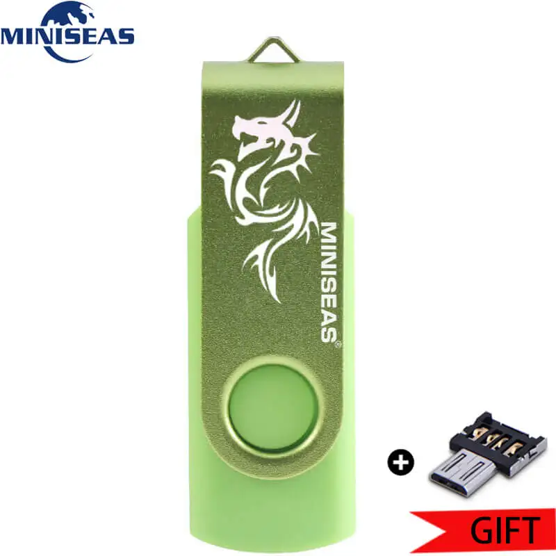 Usb флеш-накопитель Miniseas дракон мини высокое Скорость флеш-накопитель 4 ГБ 8 ГБ оперативной памяти, 16 Гб встроенной памяти cle Usb флеш-накопитель 2,0 флеш-накопитель 32 Гб 64 ГБ - Цвет: Green