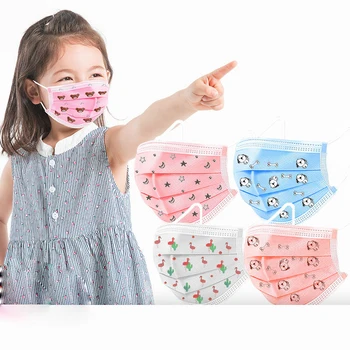 

50pcs 3-layer Disposable Non-woven Kids Protection Masks Fast Shipping Disposable Child Mask Children Face Mask