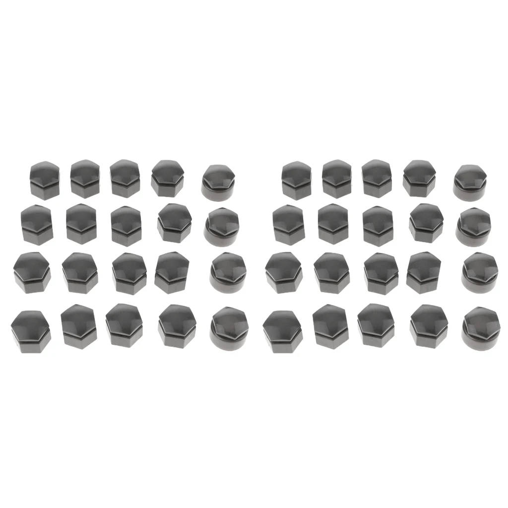 40x Gray Tire Wheel Screw Bolts Nut Caps Tyre Wheel Dust Covers For Audi Q7