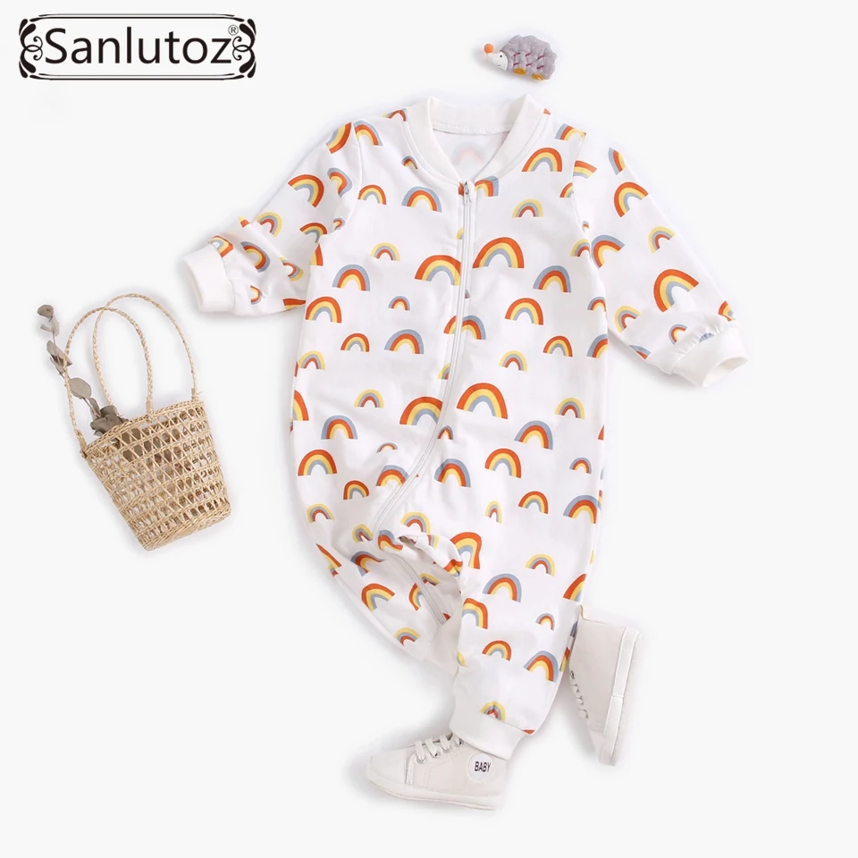Sanlutoz/комбинезон для новорожденных; зимняя одежда для малышей с героями мультфильмов; хлопковые детские комбинезоны с длинными рукавами; повседневная одежда для малышей