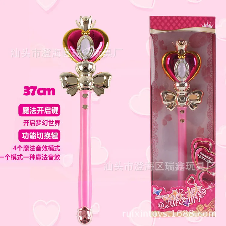 Сейлор Мун Цукино Usagi Henshin стержень светящаяся палочка спиральное Сердце Луна музыкальная волшебная палочка подарок для девочки косплей реквизит - Цвет: A