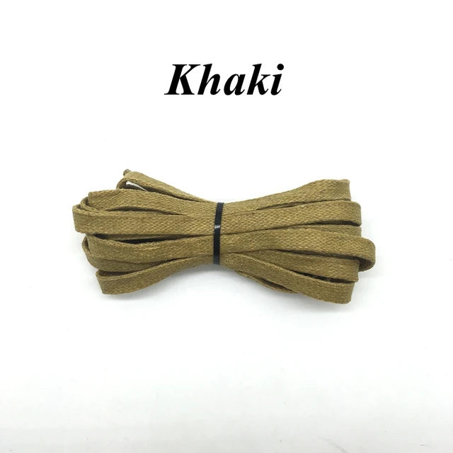 1 Pair Waxed Shoelaces Leather Waterproof Flat Shoe Laces Unisex Boots Shoelace Length 60 80 100 120 140 160 180CM P3 Khaki
