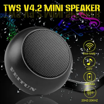 

Portable TWS Speaker Built-in Microphone Mini Speaker Wireless bluetooth 4.2 Mp3 Music Player Support Handsfree