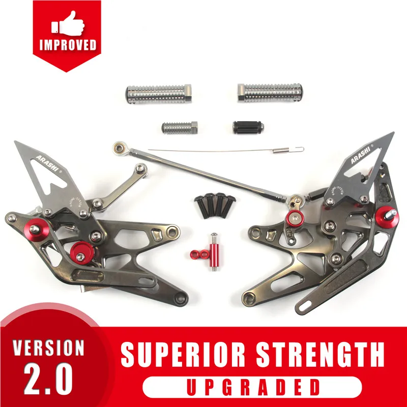 Gray Arashi CNC Регулируемая подножка для YAMAHA YZF R1 2004 2005 2006 подножки задние наборы Rearsets YZF-R1 04 05 06 Алюминий Серебро - Цвет: Gray