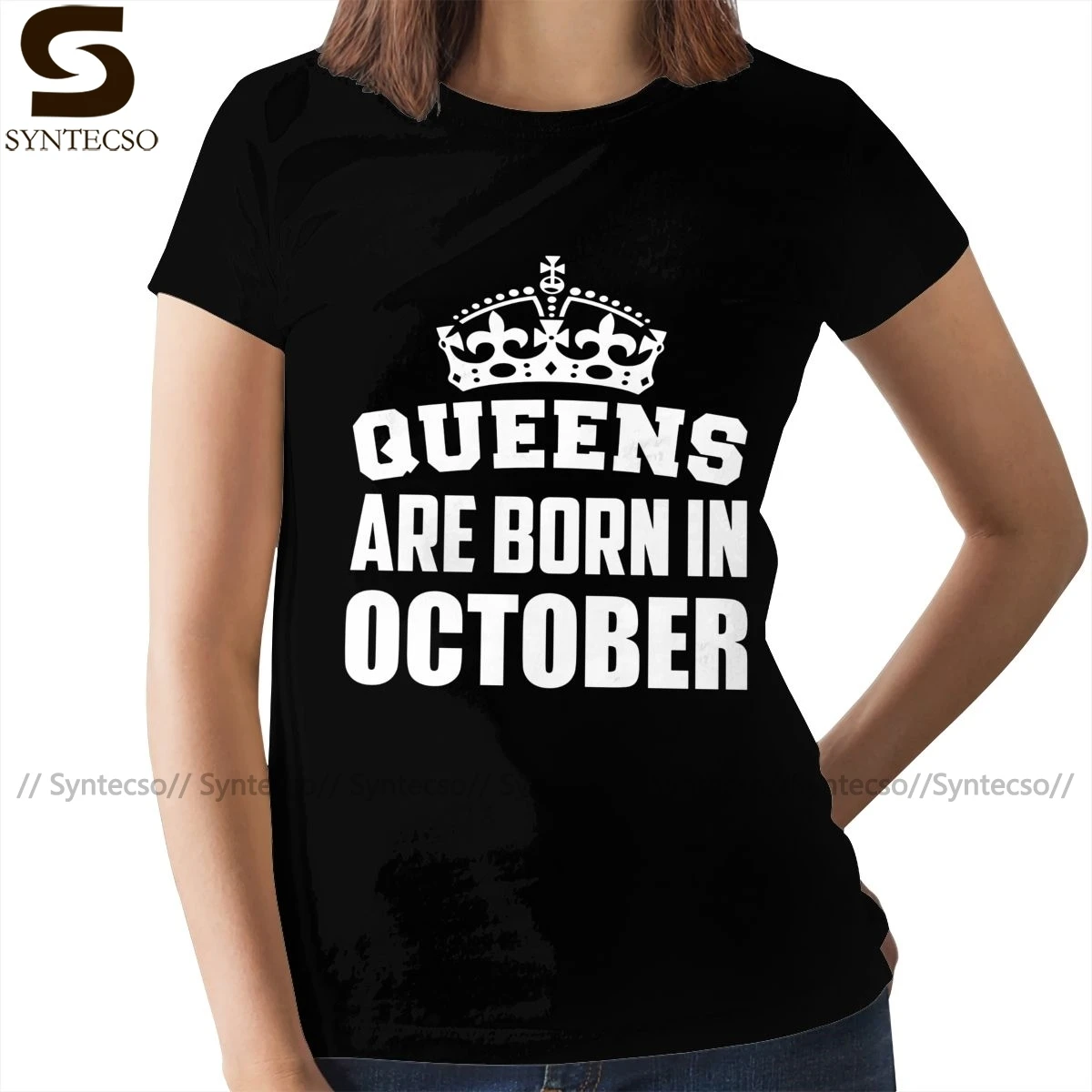 Queens are Born in October Womens T-Shirt