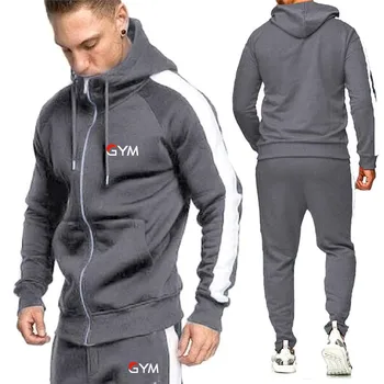 

2019 high quality new casual zipper sportswear men's jacket suit men's hoodie suit men's gym suit suit men's suit suit
