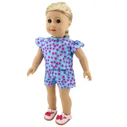 18-дюймовый Америка Детский жакет из денима для девочки; 43 см для ухода за ребенком для мам кукольная одежда с принтом «маленькая звезда»; с