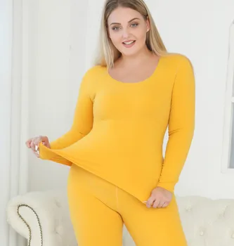 

Ultra Soft Thermal Underwear Long Johns Set With Double Layers Fleece Lined Women Pajama Set Ouc630a