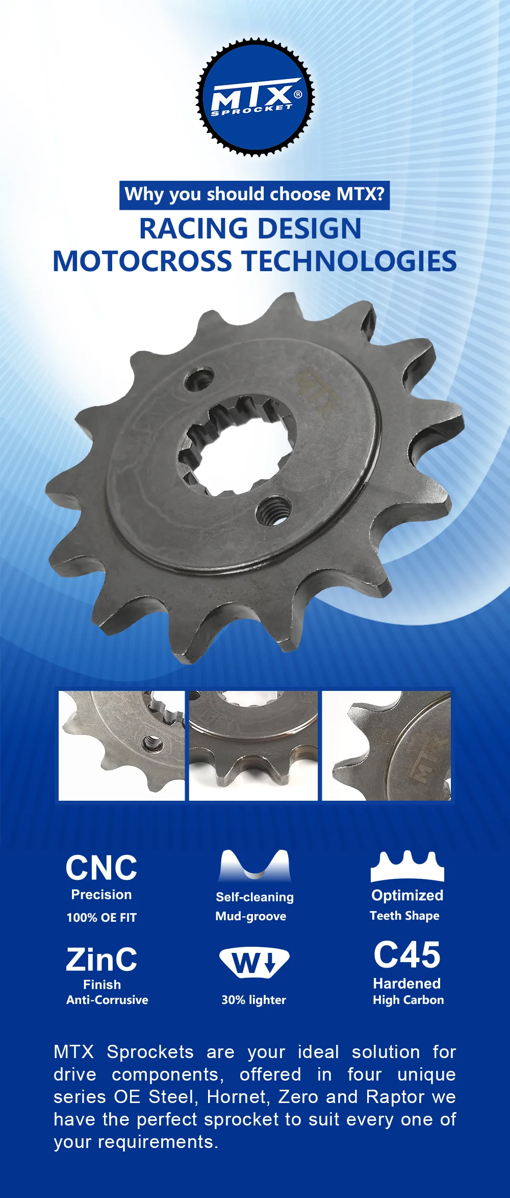 520 front sprocket 14T 15T Honda CRF250L CBR250 CBR300 XR250