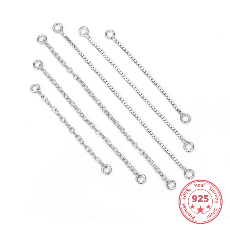 

2pair 925 Sterling Silver Color Double Circle Box Chain Cross Chain Ear Wire Accessories DIY Fashion Women Jewelry Special Price