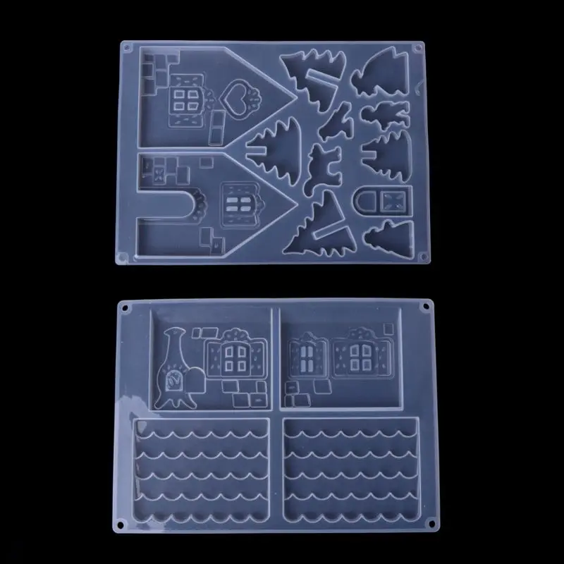 New Diy Silicone Christmas House Castle Mold Jewelry Making Tool Set