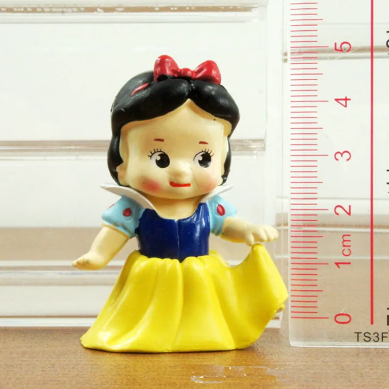 Дисней 6 шт. мультфильм куклы дисплей BB принцесса Русалка Q версия принцесса цветок фея Белоснежка Принцесса Жасмин детская игрушка