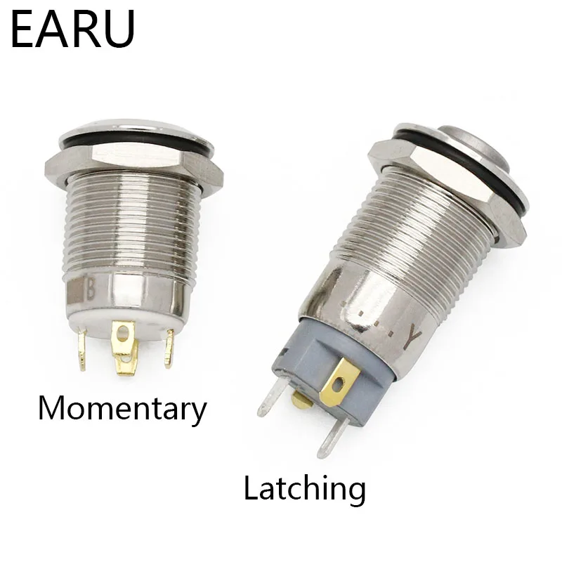 Details about   1Pc 2 Pins 12mm car computer waterproof momentary metal push button switch XS eH 