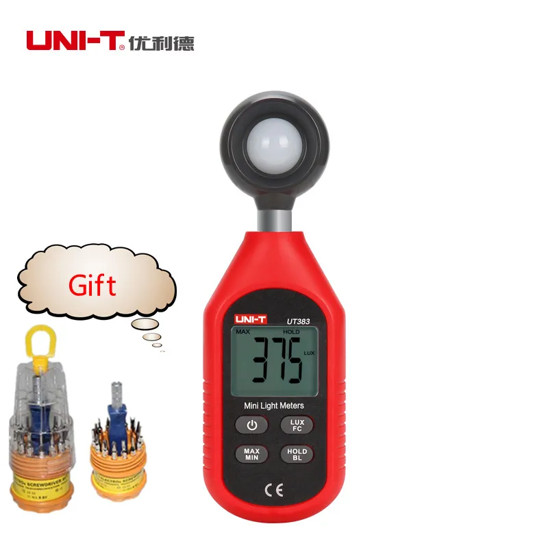 

UNI-T UT383 Handheld Digital light Meter 200,000 LUX Illuminometers Photometer Lighting Measurement Brightness Meter