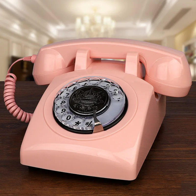 Telefone retro vermelho com mostrador rotativo, telefone
