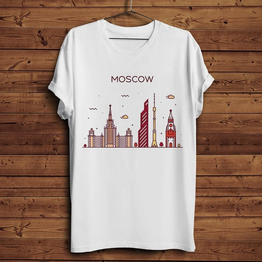 Европа знаменитый город Landmark крутая футболка мужская летняя новая белая Homme для