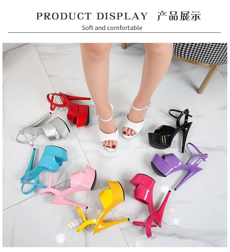 Модельные босоножки на высоком каблуке с артефактом для прогулок; Thin-heeled15-13cm пикантные черные летние туфли на платформе и высоком каблуке