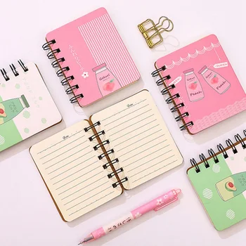 

Cute Avocado Cartoon Notes Rollover Coil Book Portable Mini Portable Notebook Pocket Notepad School Learning Supplies