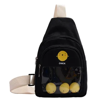 

Women’ Fashion Trend Solid Color Cute Pattern Canvas Chest Bag Pocket Famous Brand Designer Borsa a tracolla da donna#30