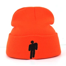 Billie Eilish вязанные шапочки с вышивкой хлопок гибкие мягкие вязаные шапки для осени и зимы для мужчин и женщин модные теплые лыжные шапочки