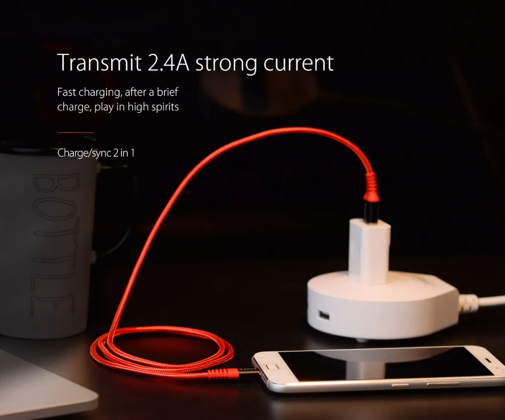 ORICO 1M Nylon Beleuchtung USB Kabel 2.4A schnelle ladekabel Für iPhone x 8 7 6 5 Plus iPad handy D
