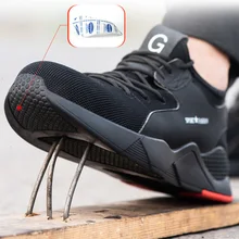 Chaussures de sécurité avec bout en acier pour homme, baskets de travail, d'extérieur, respirantes, décontractées, automne, taille 50 