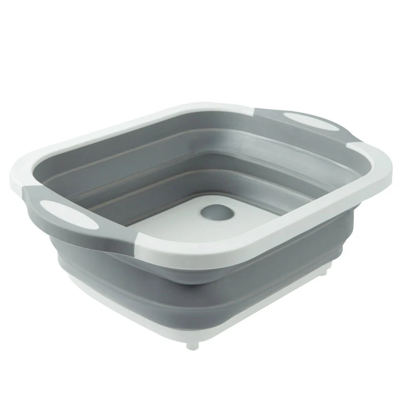 Складывающаяся разделочная доска Кухня Складная тарелка Ванна складывающаяся разделочная доска домашняя многофункциональная 4 в 1 складывающаяся разделочная доска - Цвет: white-gray
