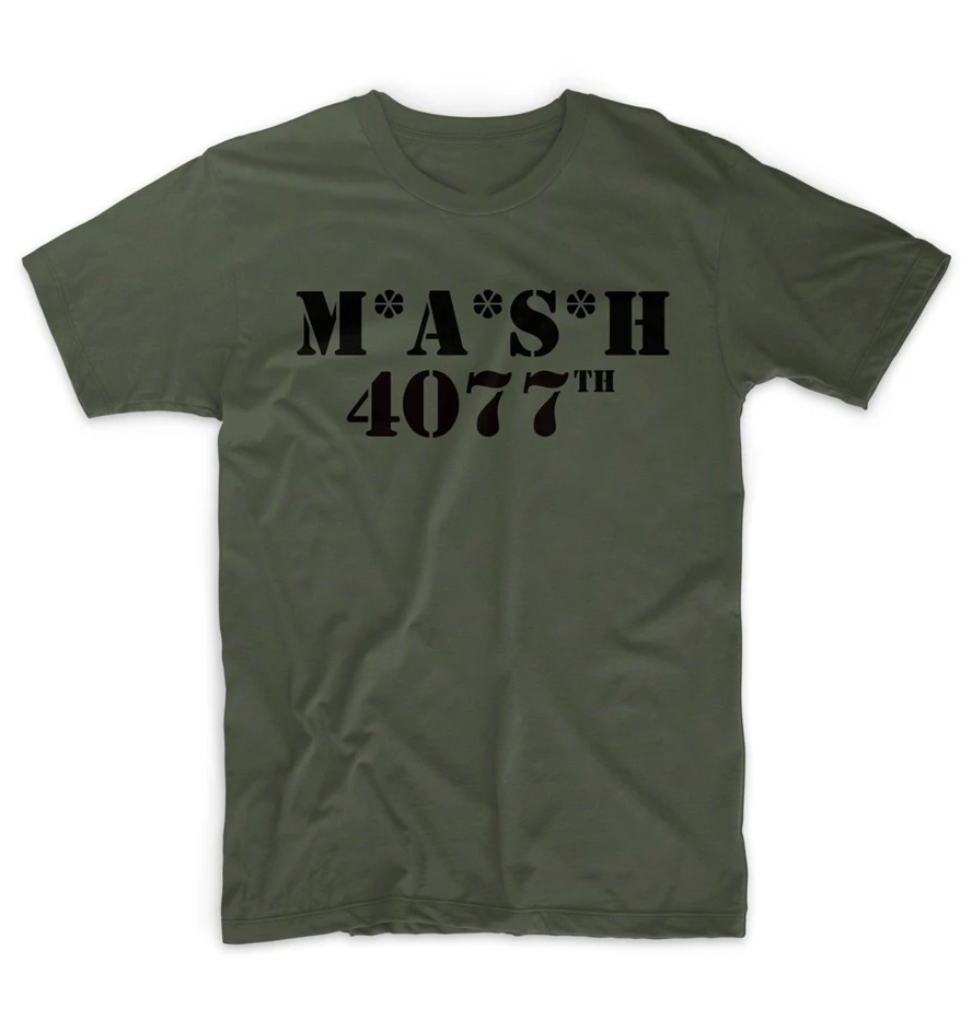 Mash 4077Th Футболка Топ 4077 Военная армейская Зеленая морская пехота США Raf Ретро