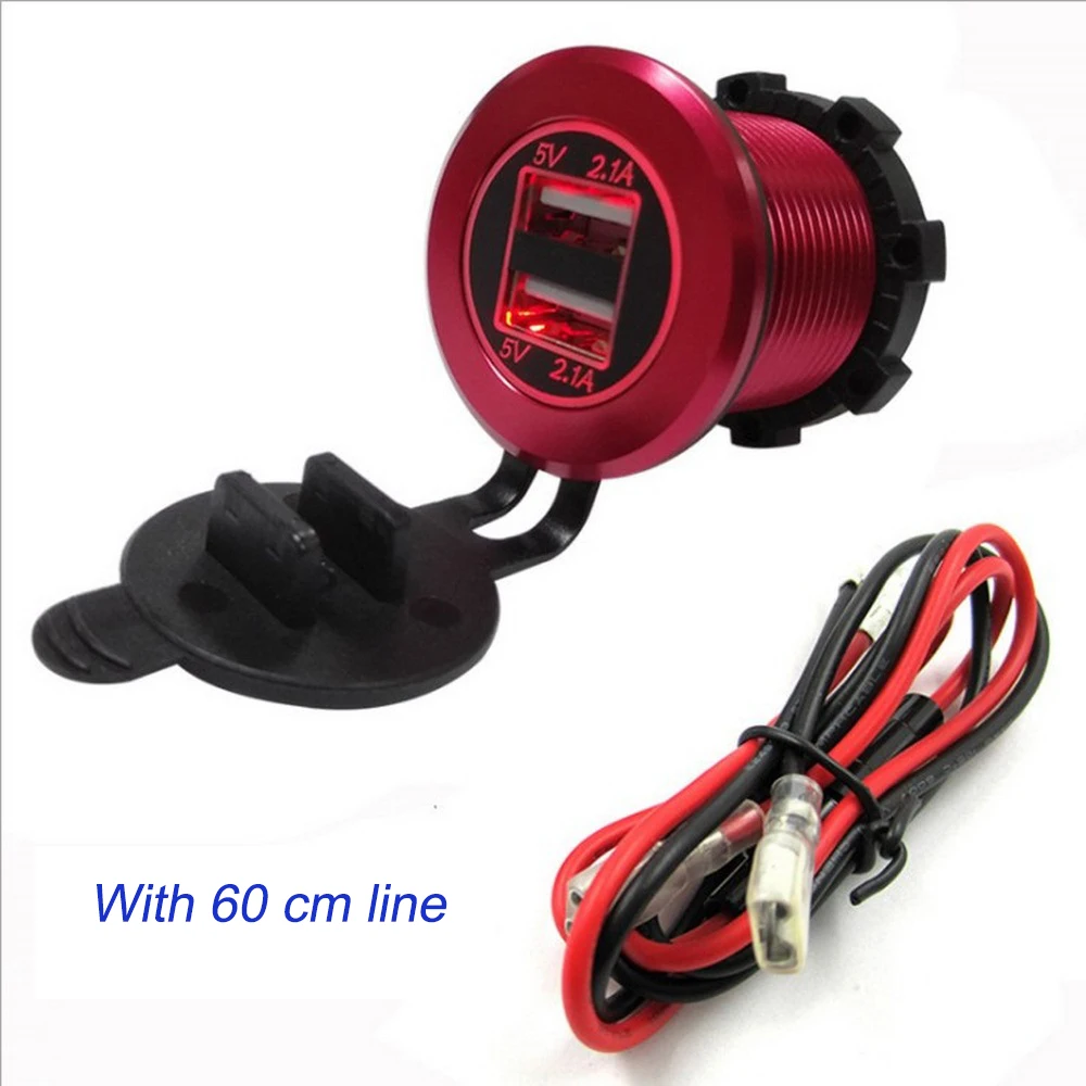 DC12V-24V 30 Вт алюминиевый сплав Быстрая зарядка QC 3,0 двойной USB измеритель напряжения зарядное устройство цифровой дисплей Вольтметр