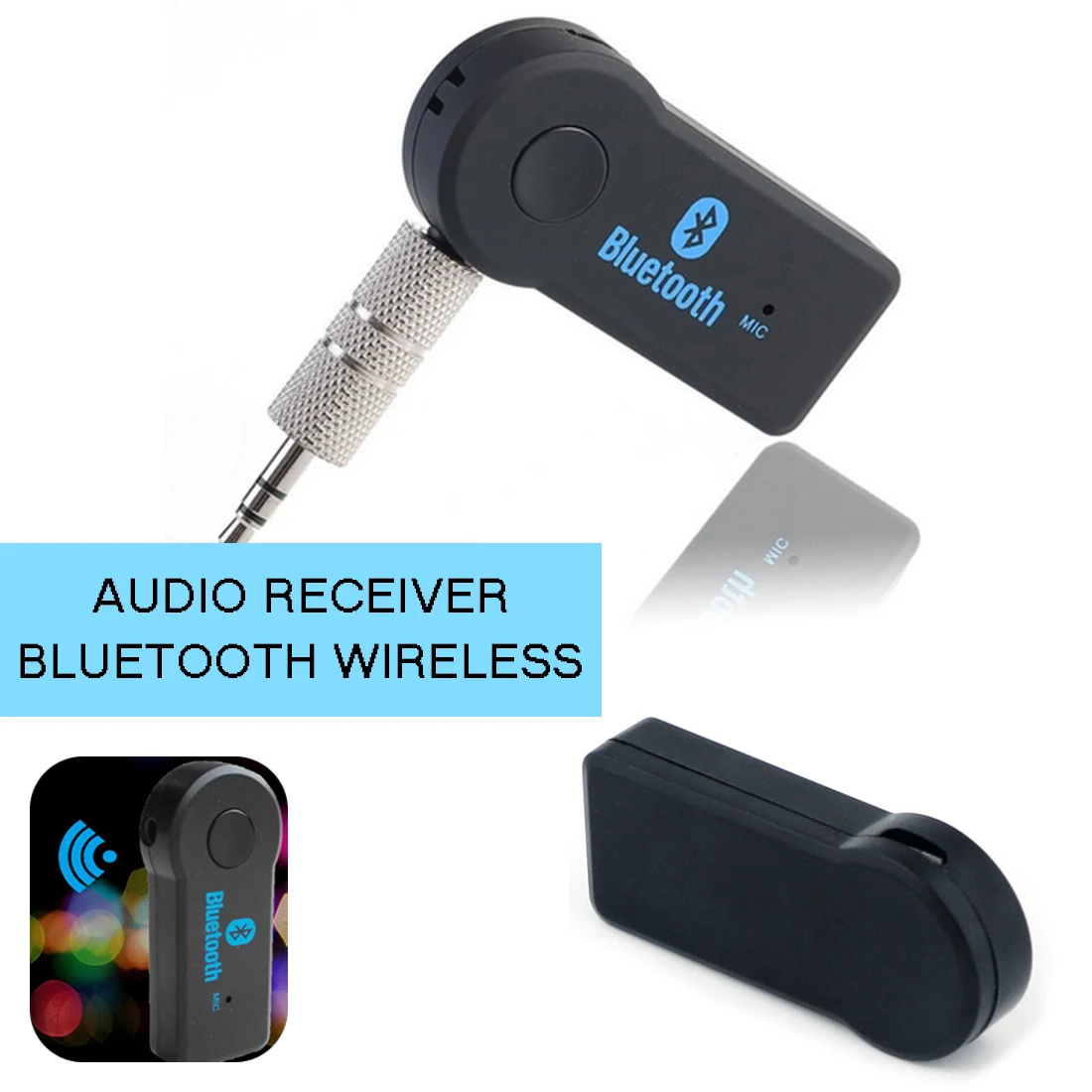 

Marsnaska Handsfree Bluetooth 3.0 Car Kit Wireless 3.5mm Streaming A2DP Car Auto Audio Music Receiver Video Player Function