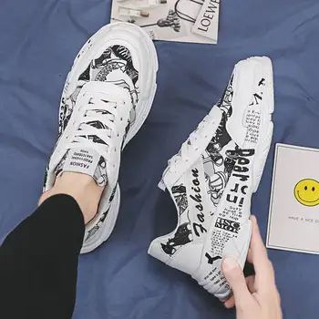 

Men Shoes 2020 Spring Casual Running Sneakers Men Shoes Graffiti Flat Platform Shoes Men Wedges Mens Shoes zapatos de hombre