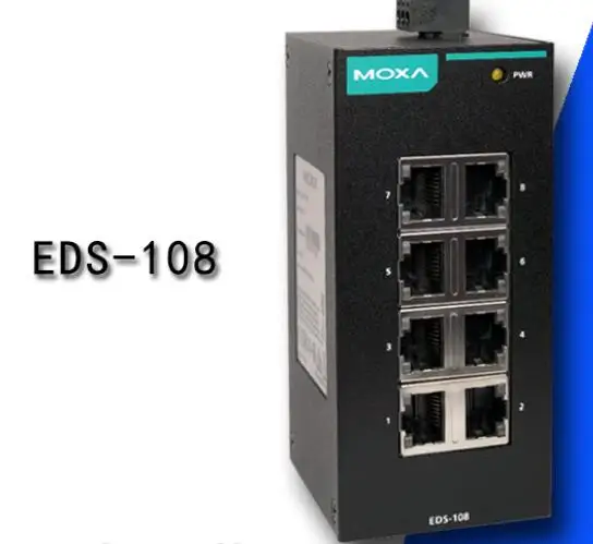 В EDS-108 8-портовый 100 мегабит Промышленный Ethernet-коммутатор натуральная кожа |
