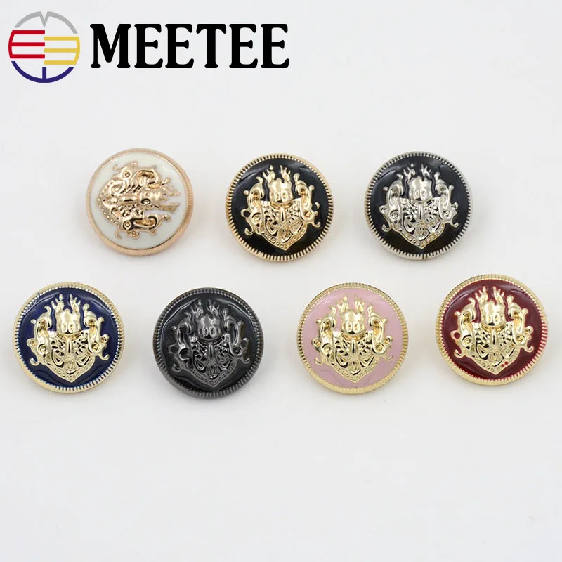10 шт. Модные металлические пуговицы винтажные Золотые декоративные кнопки для