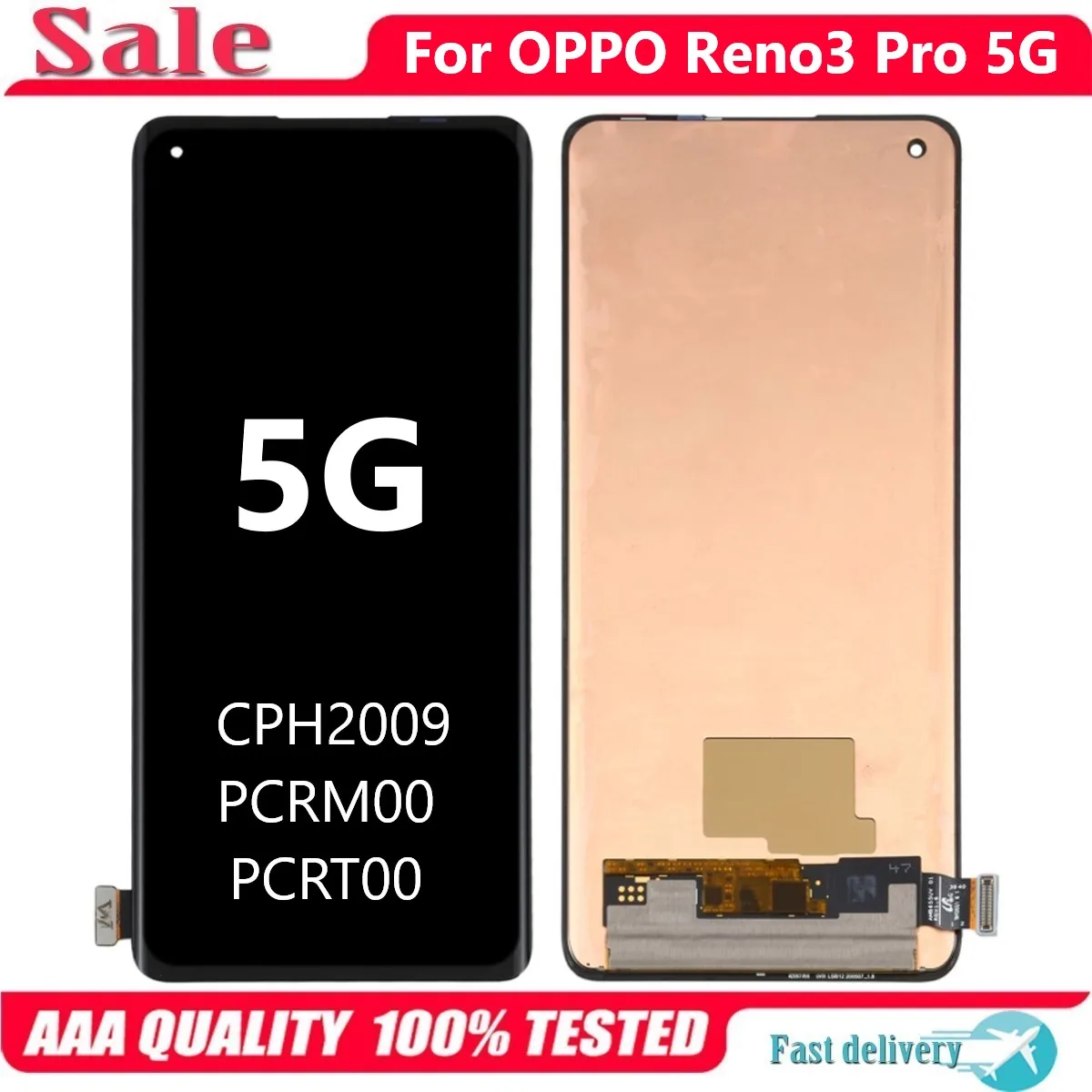 

6.5" Original AMOLED For OPPO Reno3 Pro 5G LCD Display Touch Screen Digitizer Assembly For Reno 3 Pro PCRM00 PCRT00 CPH2009 LCD