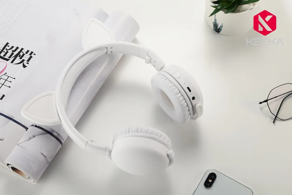 Cute Cat Ears Wireless Bluetooth Headset for Girl Kids Headphone with Mic PC Mobile Phone Music Gamer MP3 Cartoon Earphone Gato (3)