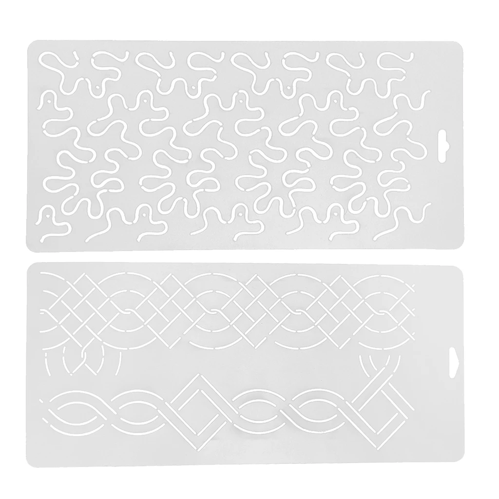 2Pcs Clear Quilting Stencils Plastic Embroidery Template Handmade Sewing Crafts