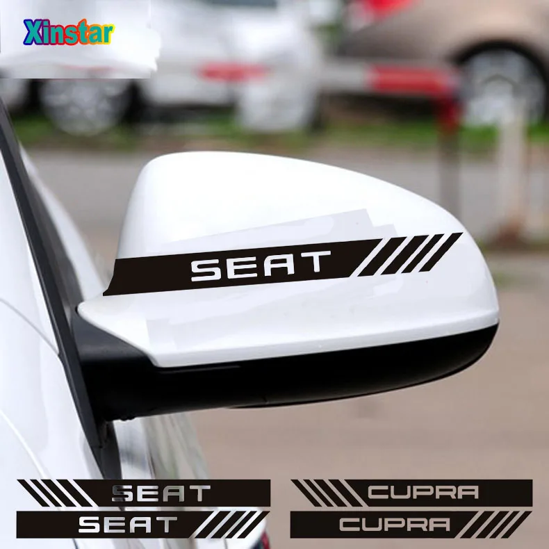 1 pair Reflective Car rearview mirror sticker For SEAT Leon CUPRA R Car