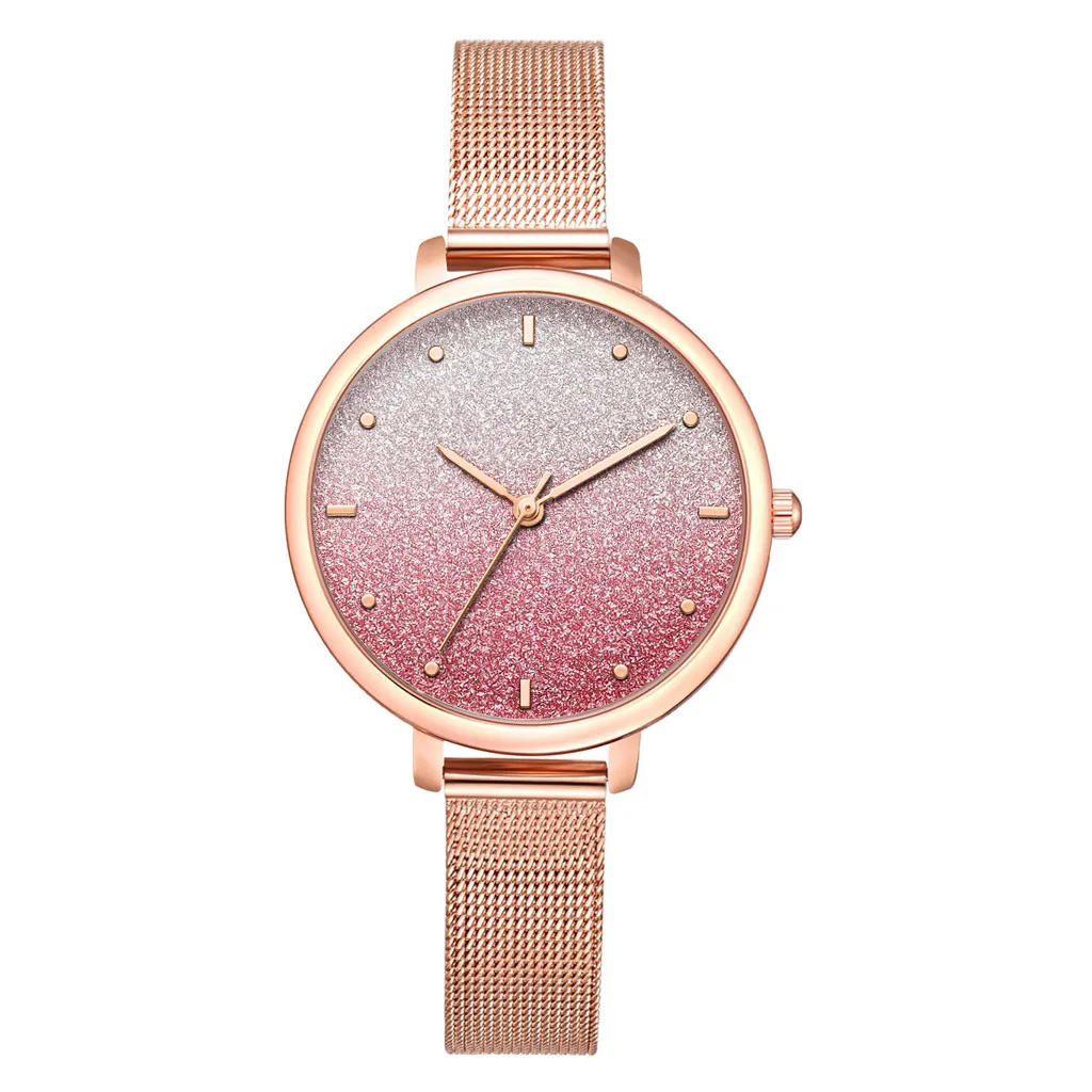 

Creative Ladies Watch Fashion Ultra-thin Width Large Glitting Starry Dial Alloy Women's Watch Analog Quartz Wristwatch relogio
