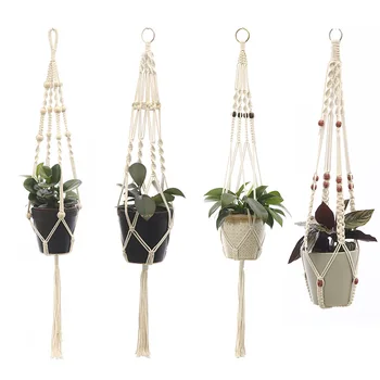 

Wall Plant Holder Hanging Basket Handmade Macrame Plant Hanger Flower Pot Hanger For Wall Decor Courtyard Garden Hanging Planter