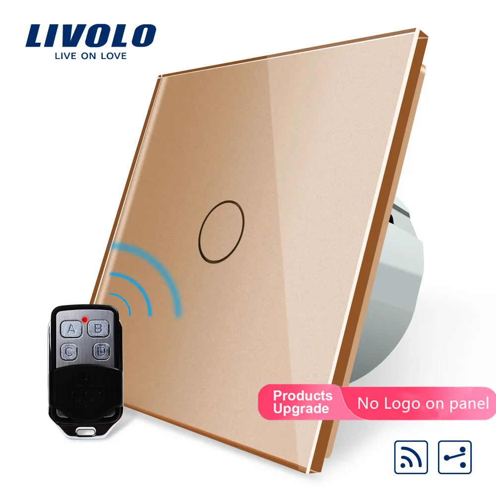 Livolo/Стандартный Беспроводной переключатель 1 Gang 2 Way, AC 220~ 250 V, с пультом дистанционного управления Функция, C701SR-1/2/3/5, без пульта дистанционного управления